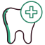 Icon Zahn mit Plussymbol für Zahnschutz